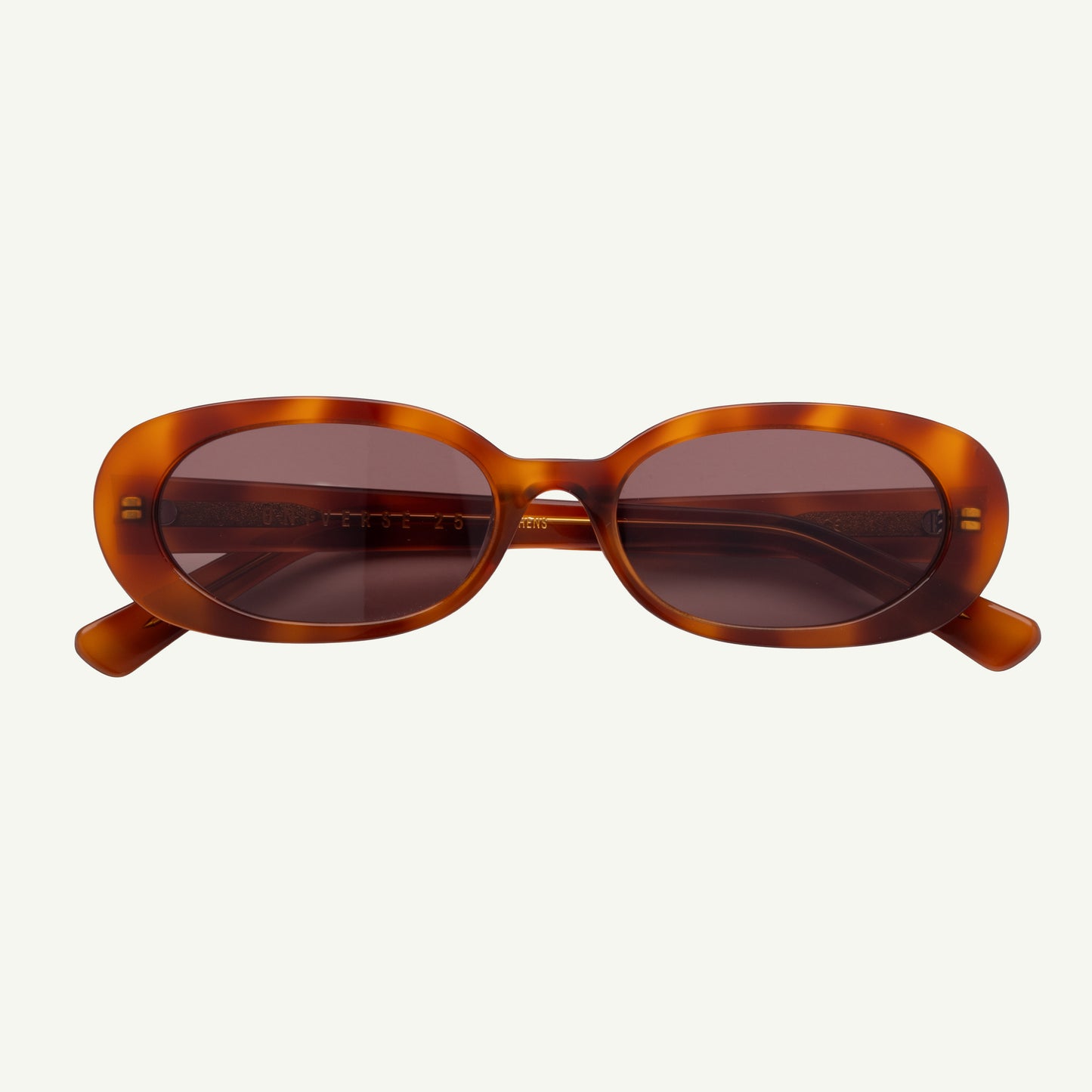 Brown sunglasses with tortoiseshell frame on a white background
